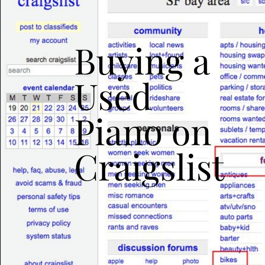 Buying a Used Piano on Craigslist